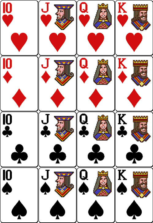ספירת קלפים ששווים 10 בבלאק-ג'ק